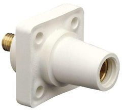 Leviton - 3R NEMA Rated, 600 Volt, 400 Amp, 2 to 4/0 AWG, Female, Threaded Stud, Panel Receptacle - 3.56 Inch Long, White - Americas Industrial Supply