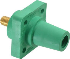 Leviton - 3R NEMA Rated, 600 Volt, 400 Amp, 2 to 4/0 AWG, Female, Threaded Stud, Panel Receptacle - 3.56 Inch Long, Green - Americas Industrial Supply