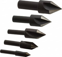 Cleveland - 5 Piece, 1/4 to 3/4" Head Diam, 60° Included Angle, Single End Countersink Set - Americas Industrial Supply