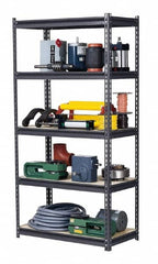 Edsal - 5 Shelf Starter Heavy-Duty Open Steel Shelving - 1,000 Lb Capacity, 48" Wide x 72" High x 18" Deep, Gray - Americas Industrial Supply