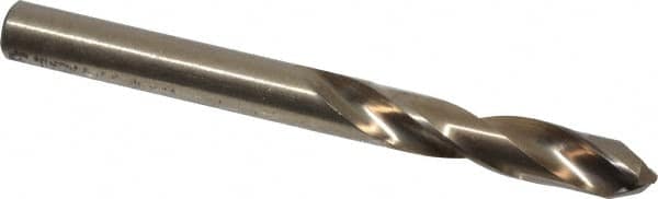 Cleveland - 0.238" 135° Spiral Flute Cobalt Screw Machine Drill Bit - Oxide/Gold Finish, Right Hand Cut, 1-3/8" Flute Length, 2-1/2" OAL, Split Point, Straight Shank - Americas Industrial Supply