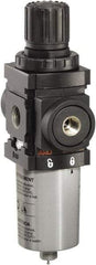 ARO/Ingersoll-Rand - 1/4" NPT Port Miniature 1 Piece Filter/Regulator FRL Unit - Metal Bowl, 47 SCFM, 250 Max psi, 6.89" High x 1.575" Long, Automatic Drain - Americas Industrial Supply
