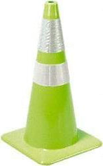 PRO-SAFE - 36" High, Lime Rigid Traffic Cone - 15" Base Width, 10 Lb, PVC - Americas Industrial Supply