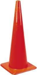 PRO-SAFE - 36" High, Orange Rigid Traffic Cone - 15" Base Width, 10 Lb, PVC - Americas Industrial Supply