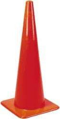 PRO-SAFE - 36" High, Orange Rigid Traffic Cone - 15" Base Width, 10 Lb, PVC - Americas Industrial Supply