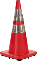PRO-SAFE - 28" High, Orange Rigid Traffic Cone - 14" Base Width, 7 Lb, PVC - Americas Industrial Supply