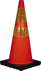 PRO-SAFE - 28" High, Orange Traffic Cone with Base - 14" Base Width, 7 Lb, PVC - Americas Industrial Supply
