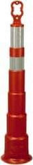 PRO-SAFE - 42" High x 8" Wide Reflective Trim Line Channelizer Post - High Density Polyethylene (HDPE), 4 Lbs, Orange - Americas Industrial Supply