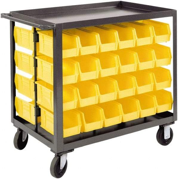 Durham - 1,200 Lb Capacity, 24" Wide x 36" Long x 36-1/8" High Service Cart - 2 Shelf, Steel, 2 Rigid/2 Swivel Casters - Americas Industrial Supply