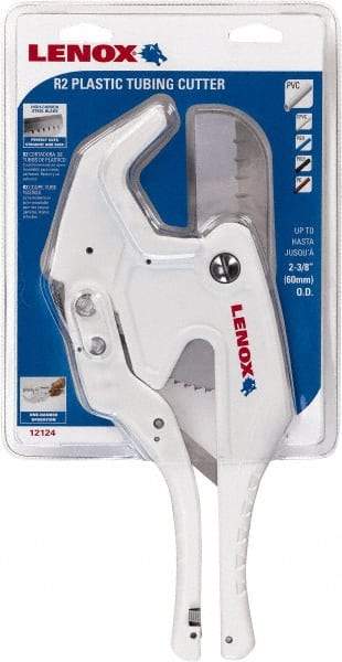 Lenox - 3/8" to 2" Pipe Capacity, Tube Cutter - Cuts Plastic, Rubber, PVC, CPVC - Americas Industrial Supply