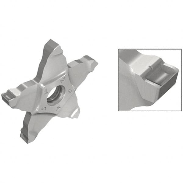 Iscar - 34L200C06PENTA C Grade IC908, 2mm Cutting Width Carbide Grooving Insert - Left Hand, 0.1mm Corner Radius, TiAlN Finish - Americas Industrial Supply