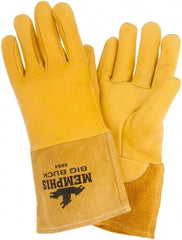 MCR Safety - Size L Unlined Goatskin Welding Glove - 9" OAL, Gauntlet Cuff, Wing Thumb, For MIG/TIG - Americas Industrial Supply