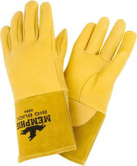 MCR Safety - Size L Unlined Deerskin Welding Glove - Gauntlet Cuff, Thumb Strap - Americas Industrial Supply