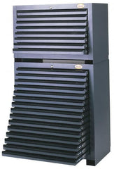 Huot - 15 Drawer, Super Cutting Tool Cabinet - Steel, 34" Wide x 19-1/8" Deep x 35" High, Gray - Americas Industrial Supply