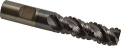 Cleveland - 3/4" Diam, Coarse Pitch, 2-1/2" LOC, 3 Flute Powdered Metal 0.12" Corner Radius Roughing End Mill - TiCN Finish, 4-3/4" OAL, 3/4" Shank Diam, Single End, Centercutting, 42° Helix - Americas Industrial Supply
