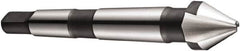 DORMER - 3 Flute 60° High Speed Steel Countersink - Bright Finish, 90mm OAL, Single End, Morse Taper Shank, Right Hand Cut - Americas Industrial Supply