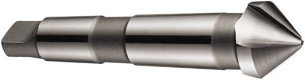 DORMER - 3 Flute 90° High Speed Steel Countersink - Bright Finish, 180mm OAL, Single End, Morse Taper Shank, Right Hand Cut - Americas Industrial Supply