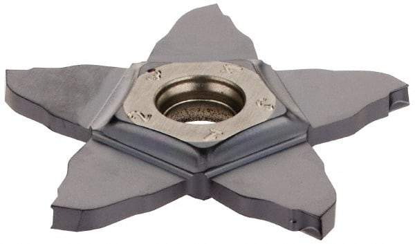 Iscar - PENTA34R200 IC908 Grade, 0.0787" Cutting Width, Carbide Cutoff Insert - 6° Right Hand Lead Angle, 0.0039" Cnr Rad, TiAlN Coated - Americas Industrial Supply