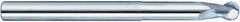 SGS - 1/2" Diam, 5/8" LOC, 2 Flute Solid Carbide Ball End Mill - TiB2 Finish, Single End, 6" OAL, 1/2" Shank Diam, Spiral Flute - Americas Industrial Supply