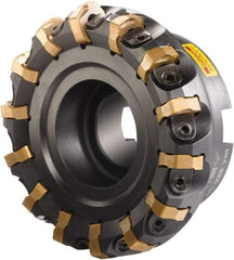 Sandvik Coromant - 80mm Cut Diam, 27mm Arbor Hole, 6mm Max Depth of Cut, 65° Indexable Chamfer & Angle Face Mill - 10 Inserts, L365-1505ZNE Insert, Left Hand Cut, Series CoroMill 365 - Americas Industrial Supply