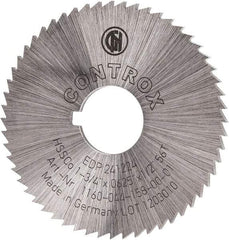 Controx - 1-3/4" Diam x 1/16" Blade Thickness x 1/2" Arbor Hole Diam, 56 Tooth Slitting and Slotting Saw - Arbor Connection, Right Hand, Uncoated, Cobalt, Concave Ground, Contains Keyway - Americas Industrial Supply