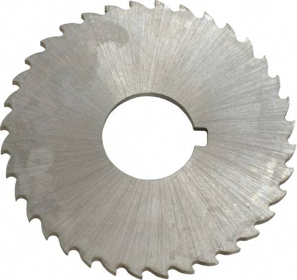 Controx - 2" Diam x 0.0781" Blade Thickness x 5/8" Arbor Hole Diam, 36 Tooth Slitting and Slotting Saw - Arbor Connection, Right Hand, Uncoated, Cobalt, 15° Rake, Concave Ground, Contains Keyway - Americas Industrial Supply