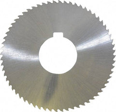 Controx - 3" Diam x 0.04" Blade Thickness x 1" Arbor Hole Diam, 64 Tooth Slitting and Slotting Saw - Arbor Connection, Right Hand, Uncoated, Cobalt, 15° Rake, Concave Ground, Contains Keyway - Americas Industrial Supply