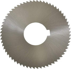 Controx - 3" Diam x 0.0469" Blade Thickness x 1" Arbor Hole Diam, 64 Tooth Slitting and Slotting Saw - Arbor Connection, Right Hand, Uncoated, Cobalt, 15° Rake, Concave Ground, Contains Keyway - Americas Industrial Supply