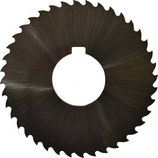 Controx - 3" Diam x 0.0781" Blade Thickness x 1" Arbor Hole Diam, 40 Tooth Slitting and Slotting Saw - Arbor Connection, Right Hand, Uncoated, Cobalt, 15° Rake, Concave Ground, Contains Keyway - Americas Industrial Supply