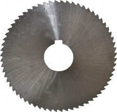 Controx - 4" Diam x 0.04" Blade Thickness x 1" Arbor Hole Diam, 64 Tooth Slitting and Slotting Saw - Arbor Connection, Right Hand, Uncoated, Cobalt, 15° Rake, Concave Ground, Contains Keyway - Americas Industrial Supply