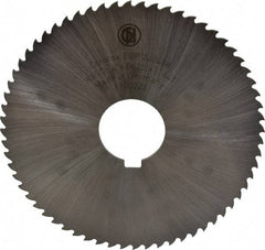 Controx - 4" Diam x 1/16" Blade Thickness x 1" Arbor Hole Diam, 64 Tooth Slitting and Slotting Saw - Arbor Connection, Right Hand, Uncoated, Cobalt, 15° Rake, Concave Ground, Contains Keyway - Americas Industrial Supply