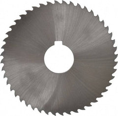 Controx - 4" Diam x 0.0781" Blade Thickness x 1" Arbor Hole Diam, 48 Tooth Slitting and Slotting Saw - Arbor Connection, Right Hand, Uncoated, Cobalt, 15° Rake, Concave Ground, Contains Keyway - Americas Industrial Supply