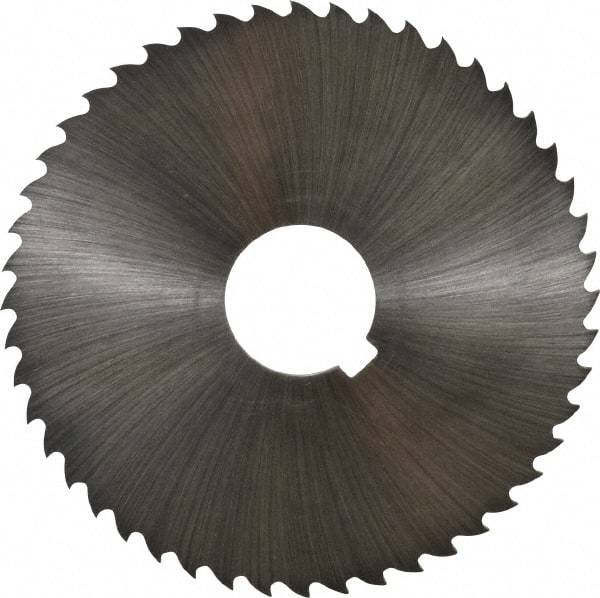 Controx - 4" Diam x 0.0938" Blade Thickness x 1" Arbor Hole Diam, 48 Tooth Slitting and Slotting Saw - Arbor Connection, Right Hand, Uncoated, Cobalt, 15° Rake, Concave Ground, Contains Keyway - Americas Industrial Supply