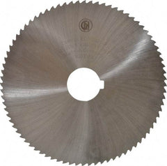 Controx - 5" Diam x 0.04" Blade Thickness x 1" Arbor Hole Diam, 80 Tooth Slitting and Slotting Saw - Arbor Connection, Right Hand, Uncoated, Cobalt, 15° Rake, Concave Ground, Contains Keyway - Americas Industrial Supply