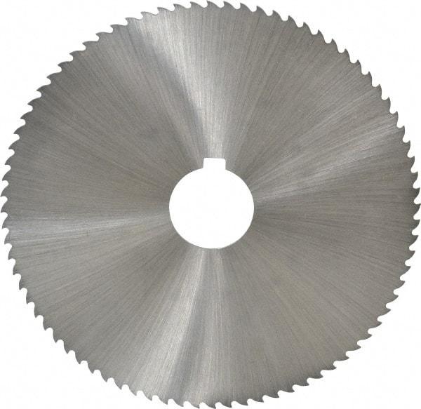 Controx - 5" Diam x 0.0469" Blade Thickness x 1" Arbor Hole Diam, 80 Tooth Slitting and Slotting Saw - Arbor Connection, Right Hand, Uncoated, Cobalt, 15° Rake, Concave Ground, Contains Keyway - Americas Industrial Supply