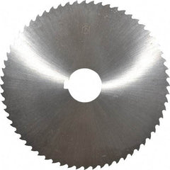 Controx - 5" Diam x 1/16" Blade Thickness x 1" Arbor Hole Diam, 64 Tooth Slitting and Slotting Saw - Arbor Connection, Right Hand, Uncoated, Cobalt, 15° Rake, Concave Ground, Contains Keyway - Americas Industrial Supply