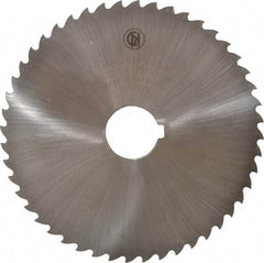 Controx - 5" Diam x 1/8" Blade Thickness x 1" Arbor Hole Diam, 48 Tooth Slitting and Slotting Saw - Arbor Connection, Right Hand, Uncoated, Cobalt, 15° Rake, Concave Ground, Contains Keyway - Americas Industrial Supply