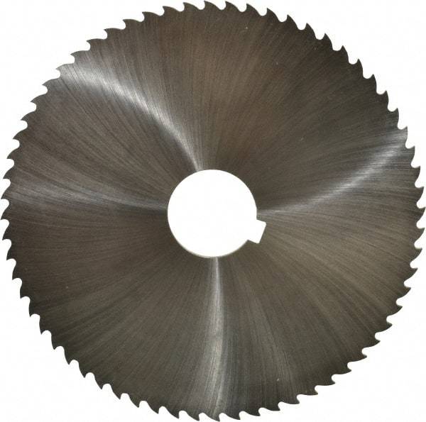 Controx - 6" Diam x 0.0938" Blade Thickness x 1-1/4" Arbor Hole Diam, 64 Tooth Slitting and Slotting Saw - Arbor Connection, Right Hand, Uncoated, Cobalt, 15° Rake, Concave Ground, Contains Keyway - Americas Industrial Supply