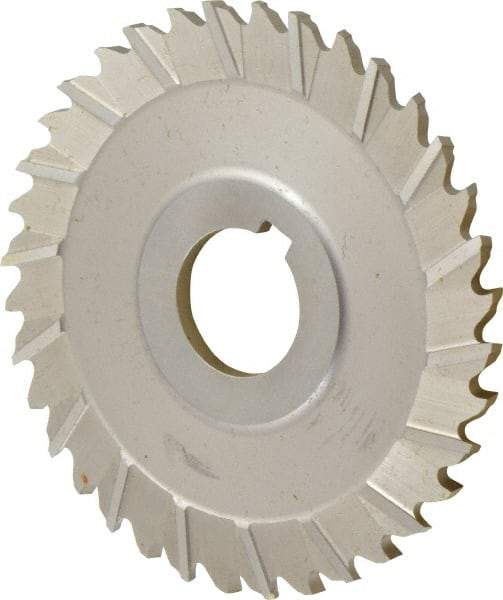 Controx - 4" Blade Diam x x 0.1563" Blade Thickness, 1" Hole, 36 Teeth, Cobalt Side Chip Saw - Staggered Tooth, Arbor Connection, Right Hand Cut, Uncoated, with Keyway - Americas Industrial Supply