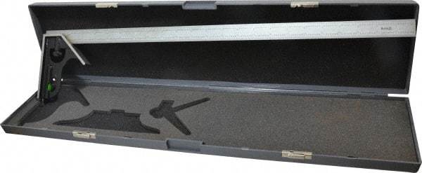 SPI - 2 Piece, 24" Combination Square Set - 1/32 & 1/64" (English/Metric) Graduation, Hardened Steel Blade, Hardened Steel Square Head - Americas Industrial Supply