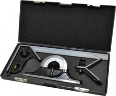 SPI - 4 Piece, 12" Combination Square Set - 1/16, 1/32, 1/64 & 1/8" (4R) Graduation, Hardened Steel Blade, Hardened Steel Center, Protractor & Square Head - Americas Industrial Supply