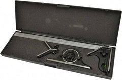 SPI - 4 Piece, 18" Combination Square Set - 1/100, 1/32, 1/50 & 1/64" (16R) Graduation, Hardened Steel Blade, Hardened Steel Center, Protractor & Square Head - Americas Industrial Supply