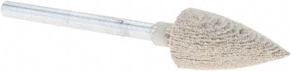 Rex Cut Product - 3/8" Head Diam x 3/4" Thickness, B52, Pointed End, Aluminum Oxide Mounted Point - White, Fine Grade, 120 Grit - Americas Industrial Supply