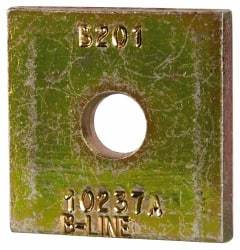 Cooper B-Line - 3/8" Rod, Zinc Dichromate Steel Square Strut Washer - 3/8" Bolt, Used with Cooper B Line Metal Framing Channels - Americas Industrial Supply