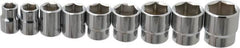 Blackhawk by Proto - 9 Piece 3/8" Drive Socket Set - 6 Points, 3/8" to 7/8" Range, Inch Measurement Standard - Americas Industrial Supply