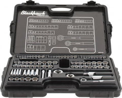 Blackhawk by Proto - 82 Piece 1/4" & 3/8" Drive Deep Well Socket Set - 6, 12 Points, 5/32" to 13/16" (4mm to 19mm) Range, Inch/Metric Measurement Standard - Americas Industrial Supply