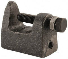 Cooper B-Line - 1-1/4" Max Flange Thickness, 3/8" Rod Wide Jaw Top Beam Clamp - 500 Lb Capacity, Malleable Iron - Americas Industrial Supply