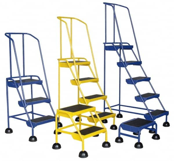 Vestil - 66" 4 Step Ladder - 300 Lb Capacity, 38-1/2" Platform Height, 20" Base Width x 35" Base Depth, Rubber Matted - Americas Industrial Supply