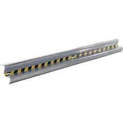 Vestil - 10' Long x 12" High, Gray with Black & Yellow Caution Tape Steel Straight Heavy Duty Guard Rail - 3 Rails Accommodated, 3-1/4" Deep, 76 Lb - Americas Industrial Supply