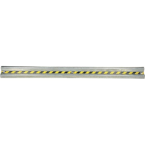 Vestil - 12' Long x 12" High, Gray with Black & Yellow Caution Tape Steel Straight Heavy Duty Guard Rail - 3 Rails Accommodated, 3-1/4" Deep, 83 Lb - Americas Industrial Supply